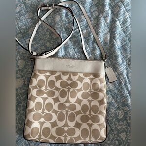 Coach Tan and Cream Crossbody Bag